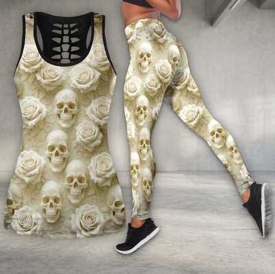 Ivory Skull Garden Art Tanktop and Leggings