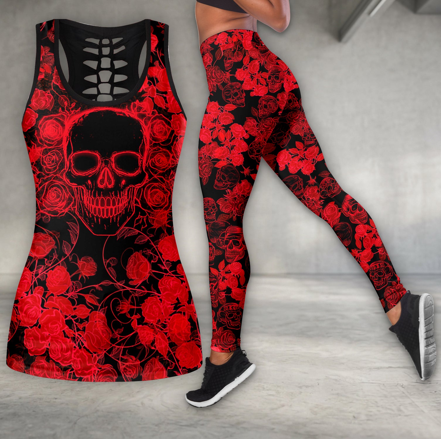 Eternal Rose Grave Pattern Tanktop and Leggings