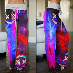 Purple Emo Abstract Women's High-waisted Wide Leg Pants | Wonder Skull