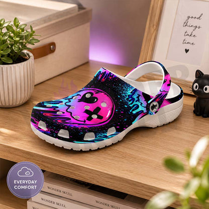 Wonder Skull Lightweight Clog Sandals are designed for all-day comfort. Featuring breathable ventilation holes, a cushioned footbed, and a pivoting heel strap, these versatile unisex clogs are perfect for use at home, outdoors, or at work — whatever your profession may be.