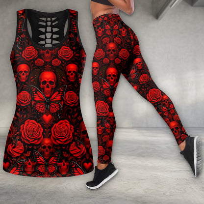 Ruby Blood Skull Romance Tanktop and Leggings