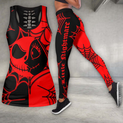 Red Spiderweb Skeleton Art Tanktop and Legging