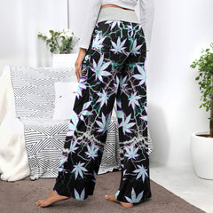 Holographic Couple Skeleton Women's High-waisted Wide Leg Pants
