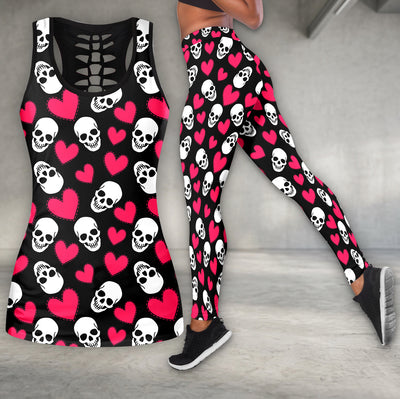 Sweet Heart Skull Pattern Tanktop and Legging