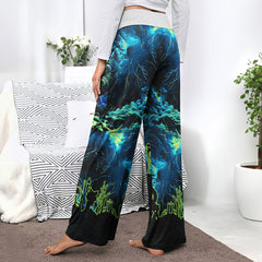 Nightmare Art Theme Women's High-waisted Wide Leg Pants | Wonder Skull