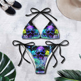 Colorful Skull Watercolor Micro Triangle Bikini Swimsuit - Wonder Skull