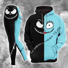 Lovely Love Nightmare Combo Hoodie and Leggings - Dark and edgy matching set with skull designs for a unique and stylish look.