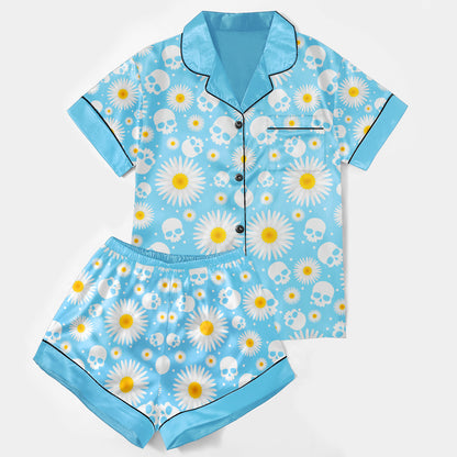 Chic and stylish women's pajama set with unique design prints and statement sleeves, Soft and luxurious fabrics make this pajama set perfect for bedtime or lounging at home.