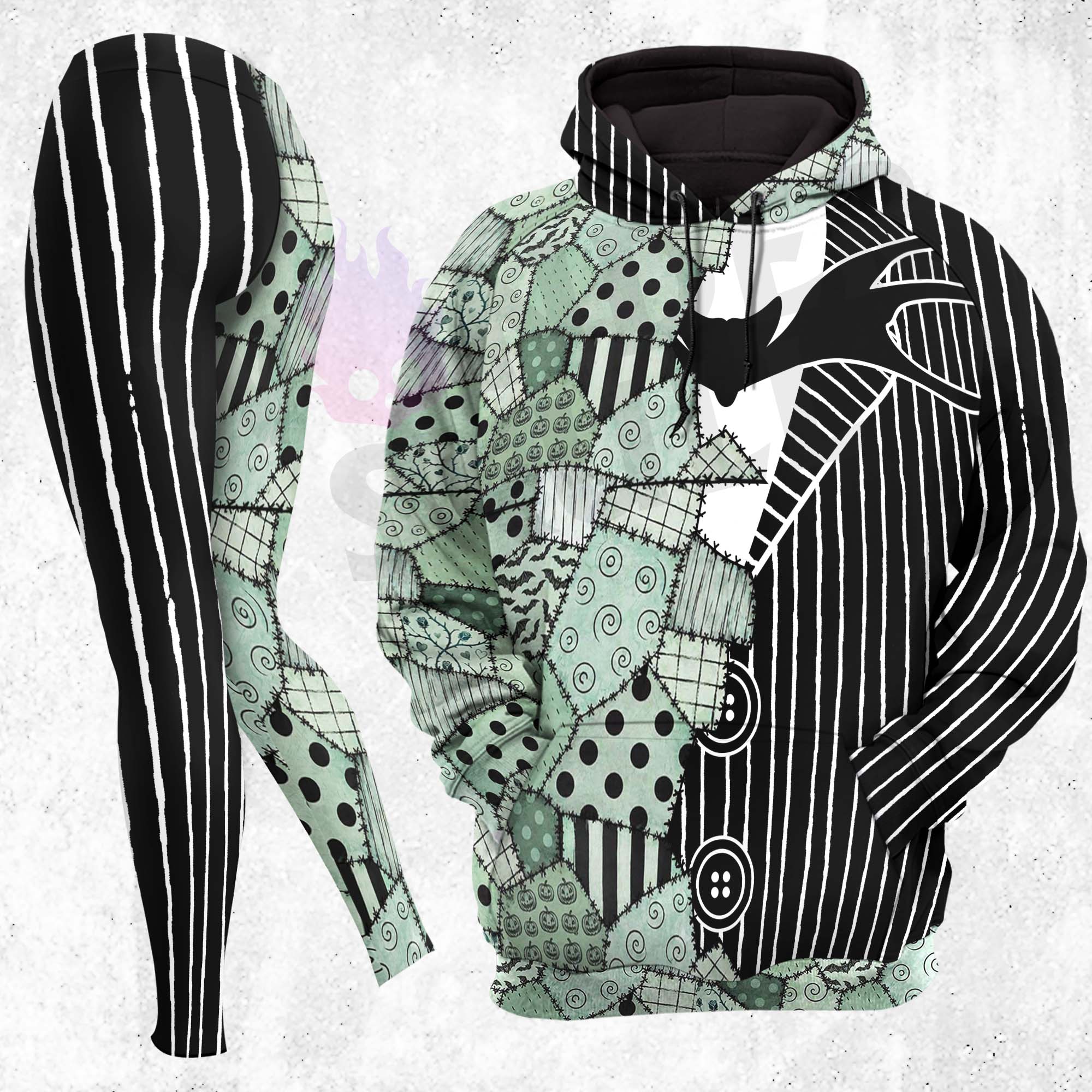 Women Hoodie and Leggings, Gothic Stitched Ragdoll Outwear Pants Outfit
