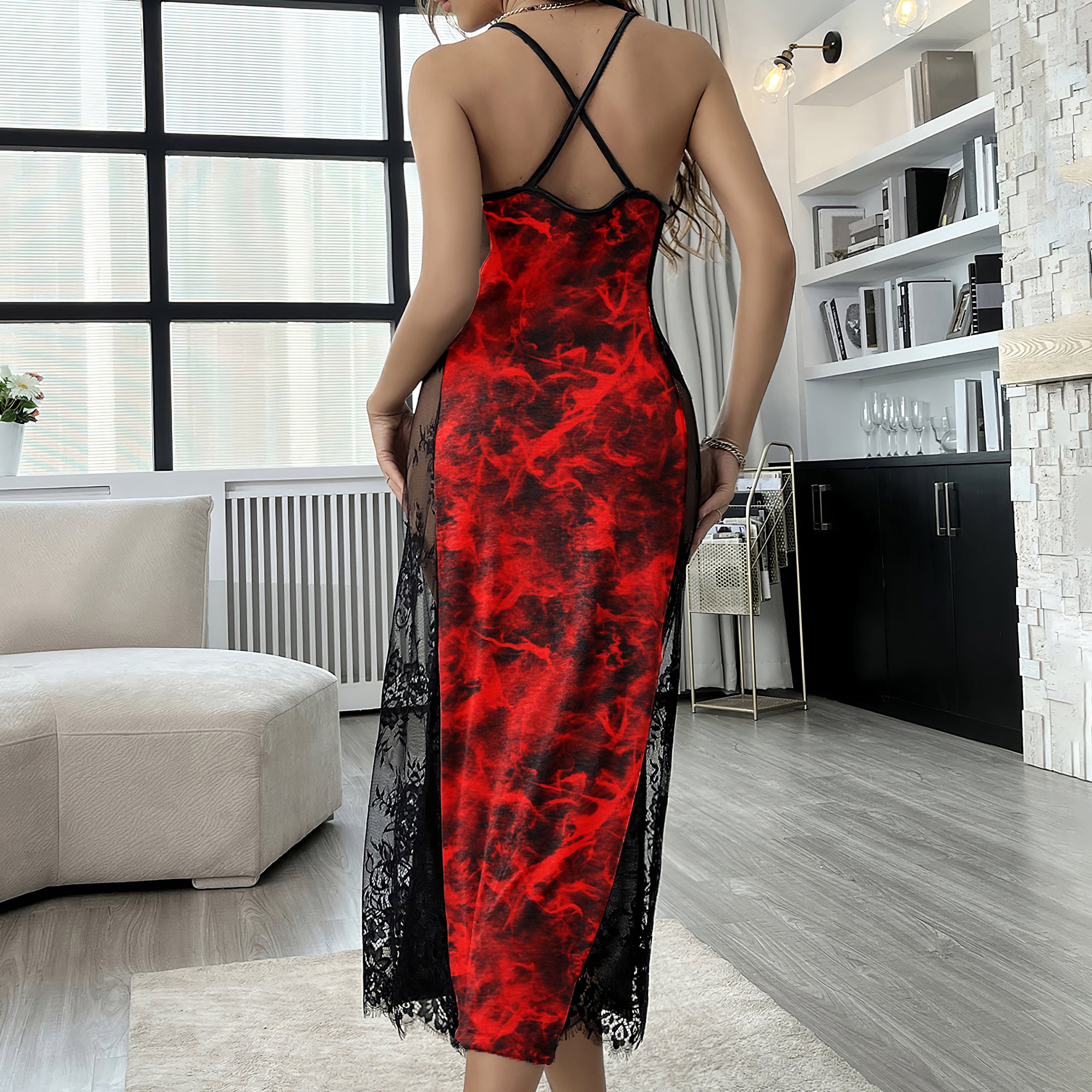 Red Chaos Skeleton Women's Lace Cami Sleepwear