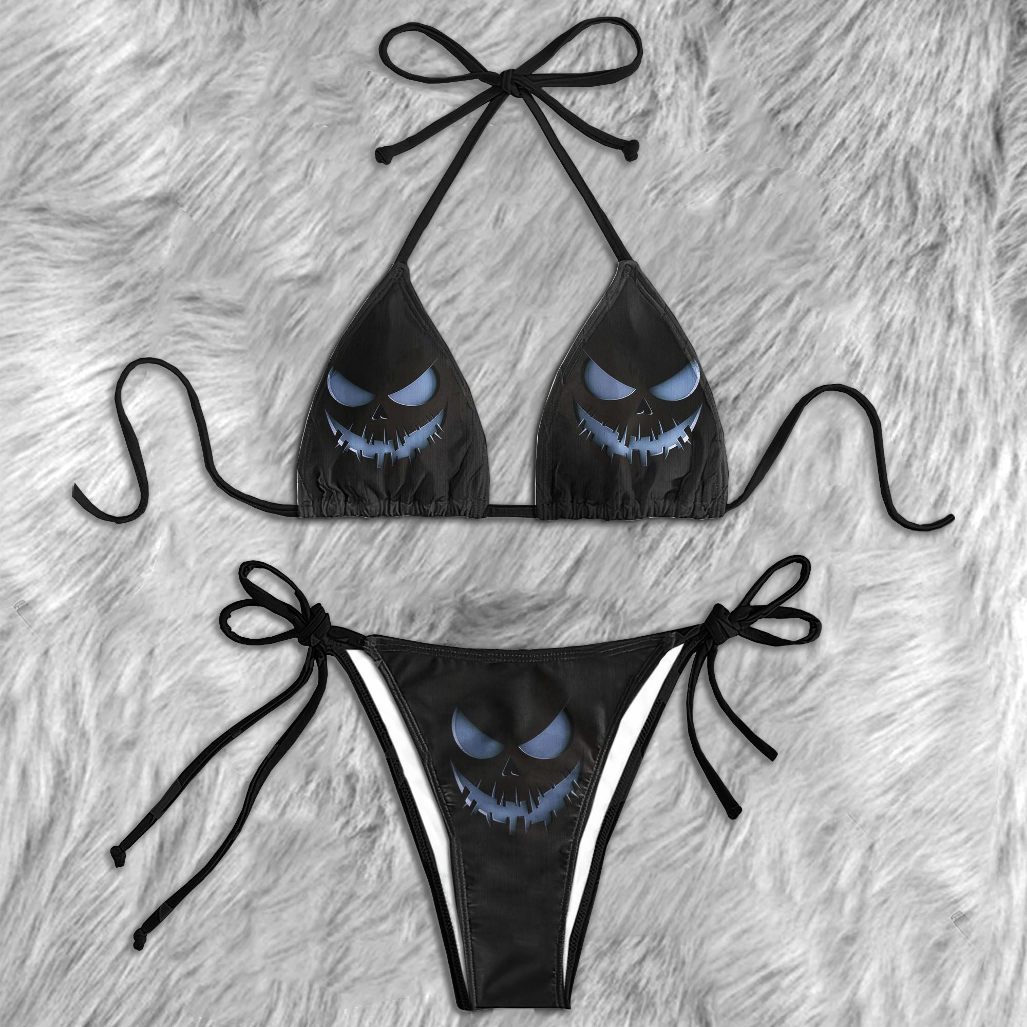 Dark Aesthetic Evil Micro Triangle Bikini Swimsuit