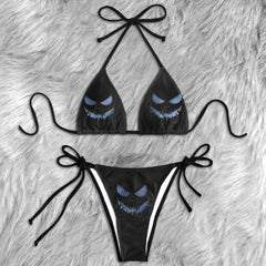 Dark Aesthetic Evil Micro Triangle Bikini Swimsuit