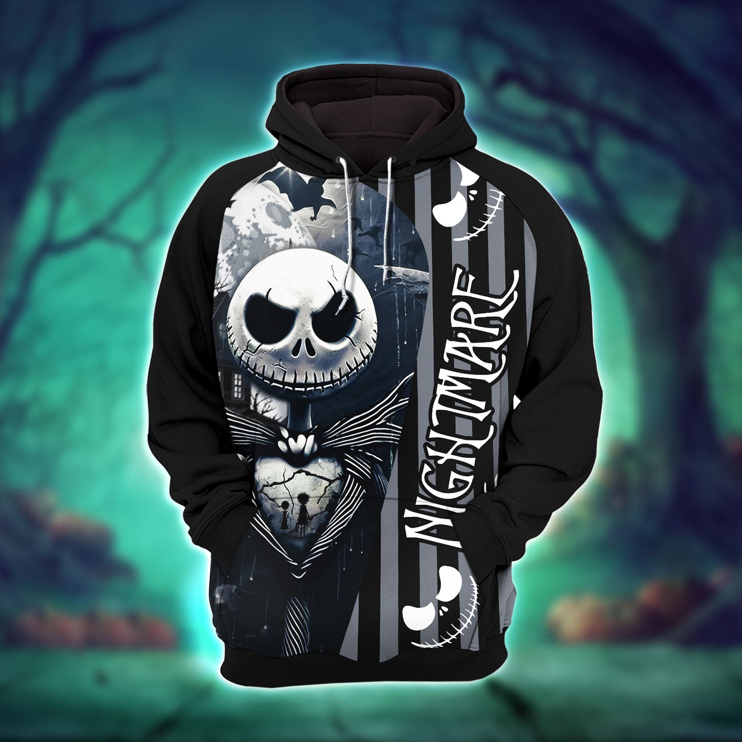 Cool Little Nightmare Combo Hoodie and Leggings - Dark and edgy matching set with skull designs for a unique and stylish look.