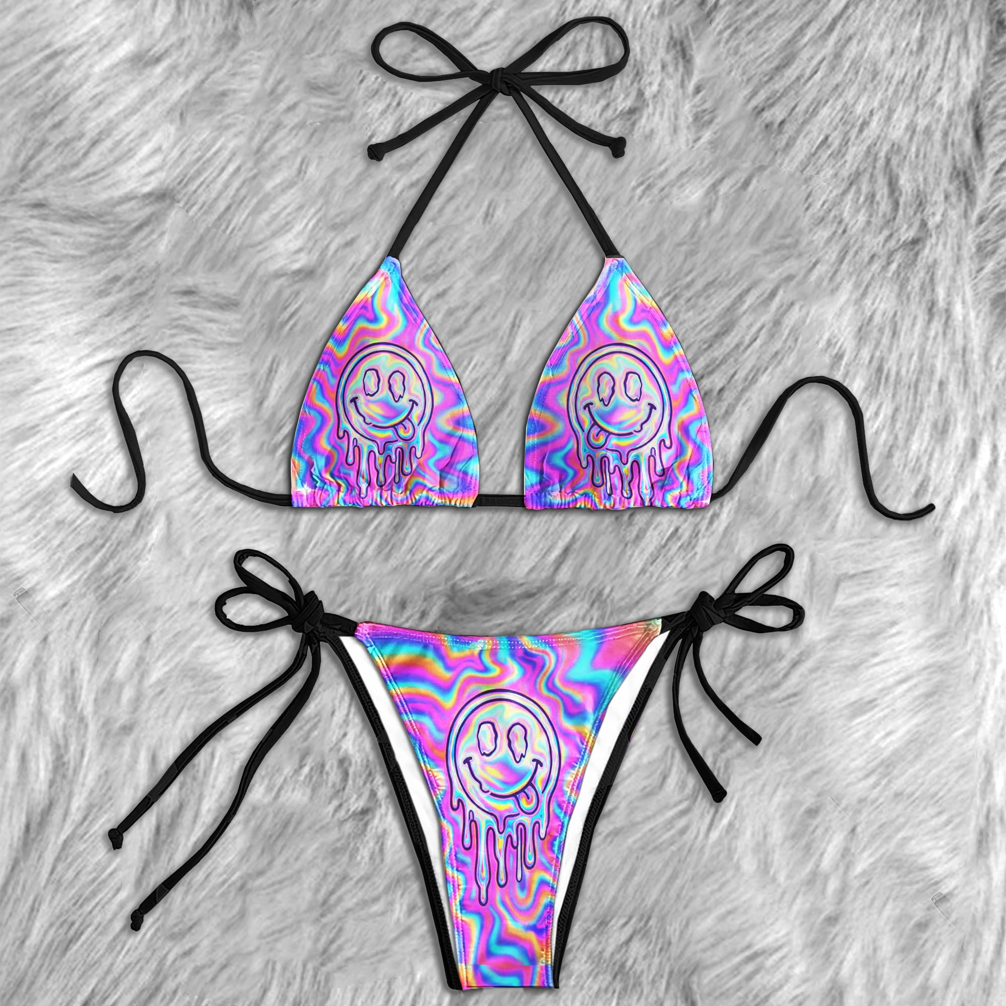 Neon Dream Liquid Smile Micro Triangle Bikini Swimsuit