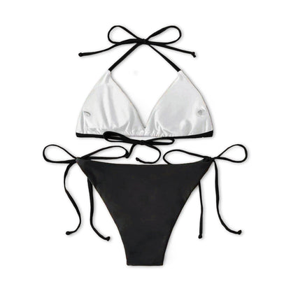 Funny Skull Sign Eat Healthy Micro Triangle Bikini Swimsuit