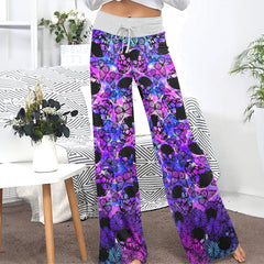 Galaxy Skull Butterfly Dream Women's High-waisted Wide Leg Pants