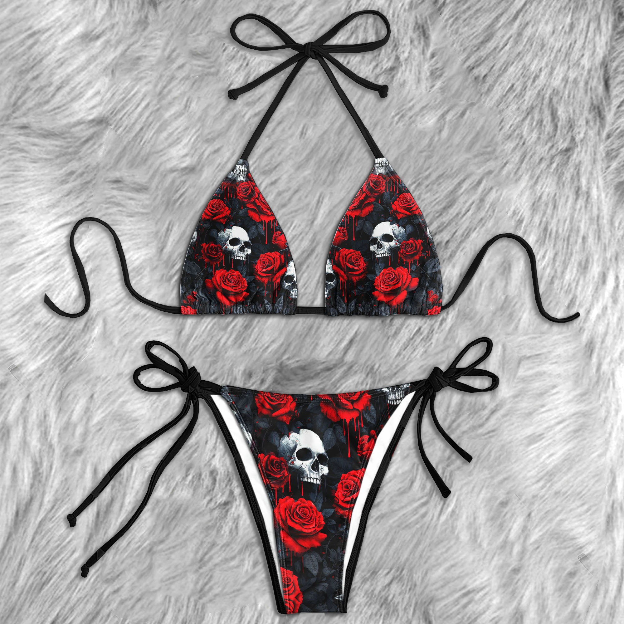 Bloody Romance Skull Aesthetic Micro Triangle Bikini Swimsuit
