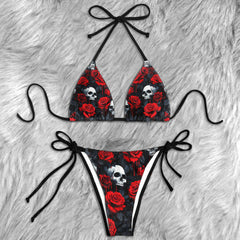Bloody Romance Skull Aesthetic Micro Triangle Bikini Swimsuit