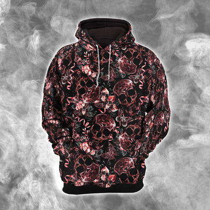 Skull Abstract Effect Butterfly Combo Hoodie and Leggings - Dark and edgy matching set with skull designs for a unique and stylish look.