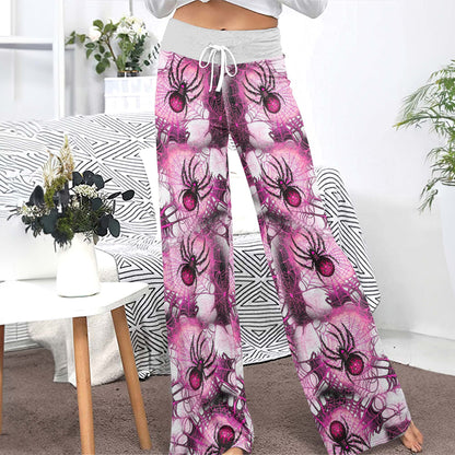Pink Web Spiderverse Women's High-waisted Wide Leg Pants