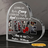 Krazy Loud Love - Customized Skull Couple Crystal Heart Anniversary Gifts