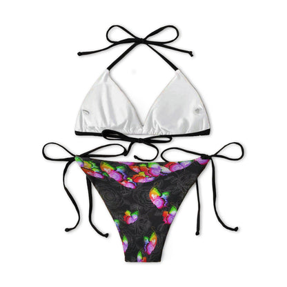 Neon Skull Butterfly Micro Triangle Bikini Swimsuit - Wonder Skull