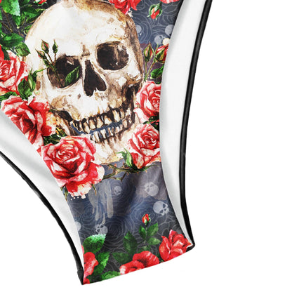 Red Rose Skull Gothic Micro Triangle Bikini Swimsuit - Wonder Skull