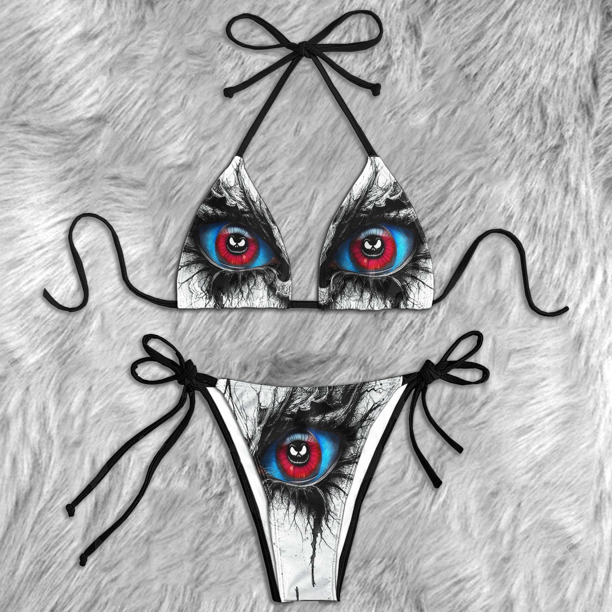 Dark Forest Skull Micro Triangle Bikini Swimsuit