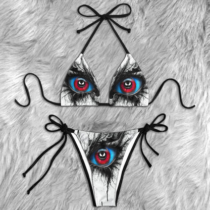 Dark Forest Skull Micro Triangle Bikini Swimsuit