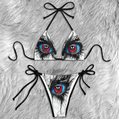 Dark Forest Skull Micro Triangle Bikini Swimsuit