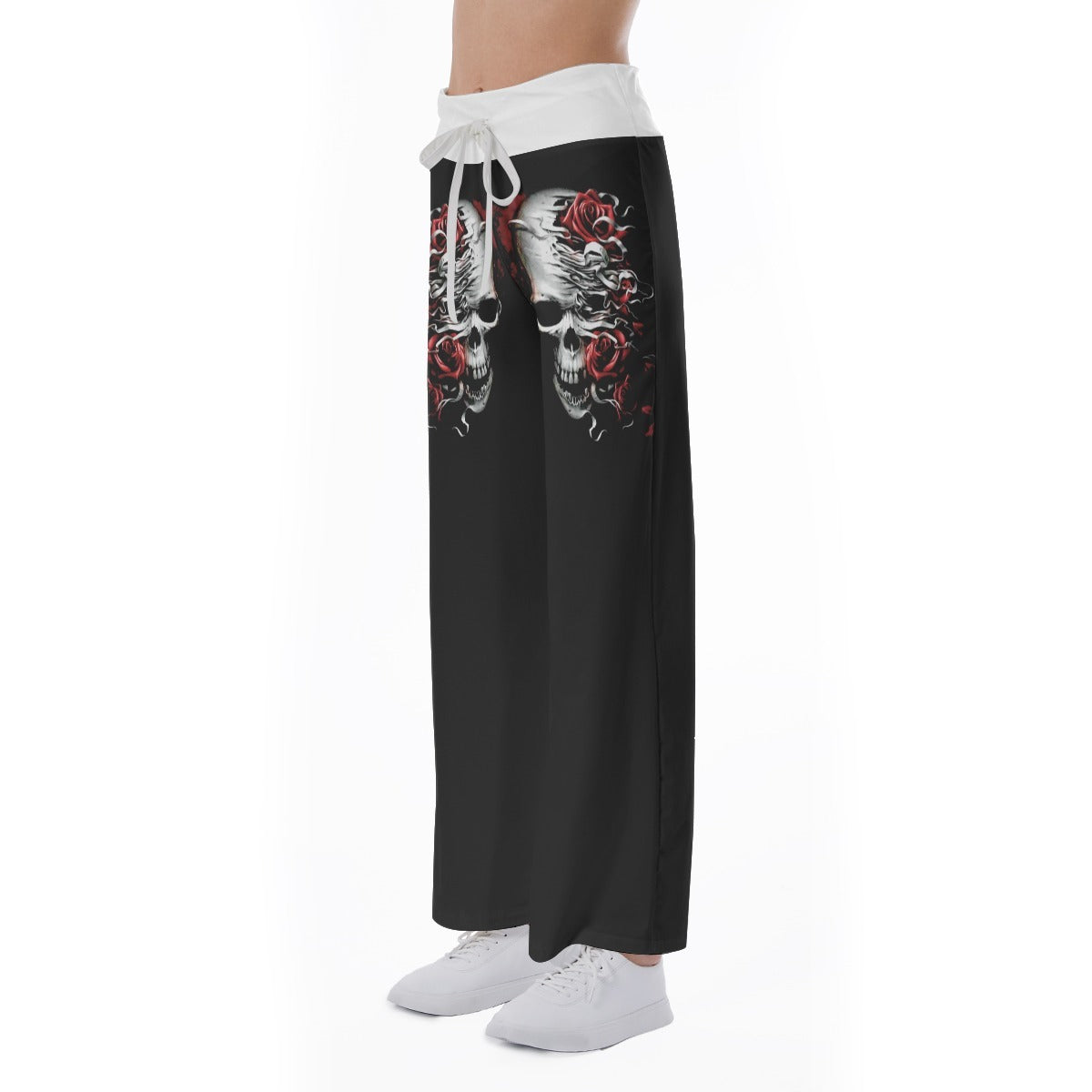 Boost your style quotient with our exclusive Eyelet Chain Ring Top and High-Waisted Pants from Wonder Skull.