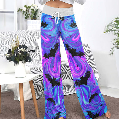 Pastel Goth Swirling Night Women's High-waisted Wide Leg Pants