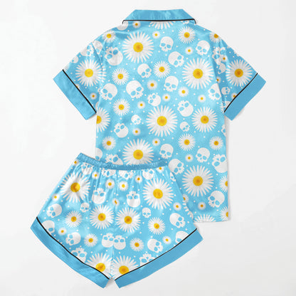 Chic and stylish women's pajama set with unique design prints and statement sleeves, Soft and luxurious fabrics make this pajama set perfect for bedtime or lounging at home.