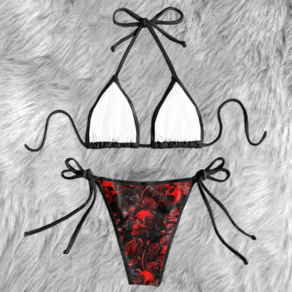 Dark Romance Skeleton Art Micro Triangle Bikini Swimsuit