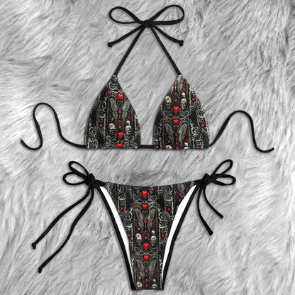Gothic Love Spell Skull Micro Triangle Bikini Swimsuit