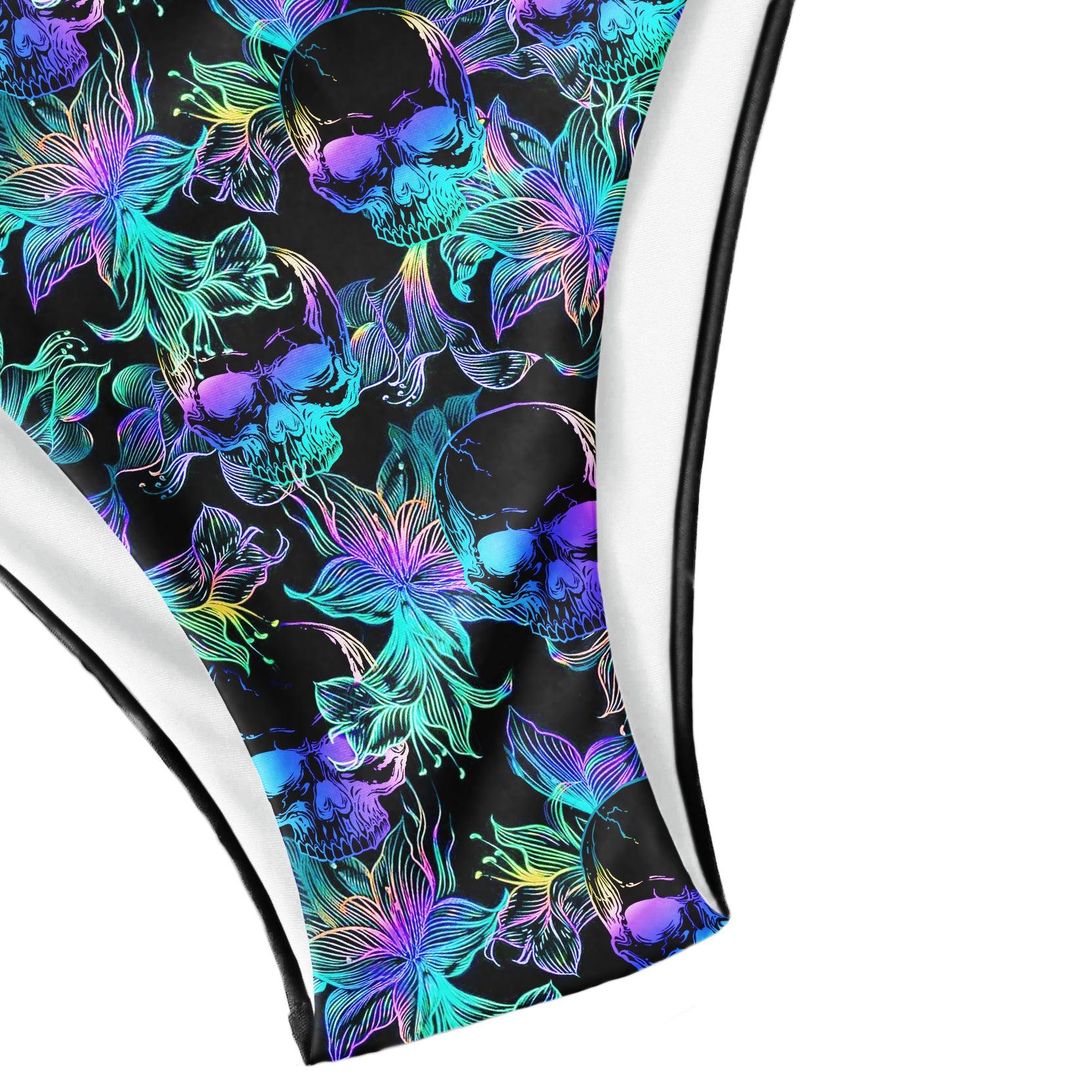 Skull Neon Pattern Micro Triangle Bikini Swimsuit - Wonder Skull