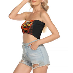 Image featuring a stylish set of women's tube top and high-waisted pants, perfect for summer outings and beachwear. The ensemble exudes a trendy and chic vibe, ideal for resort vacations, beach parties, and poolside lounging. The tube top offers a flattering silhouette, while the high-waisted pants provide comfort and style. This fashionable outfit set is a must-have for anyone looking to make a statement under the sun.