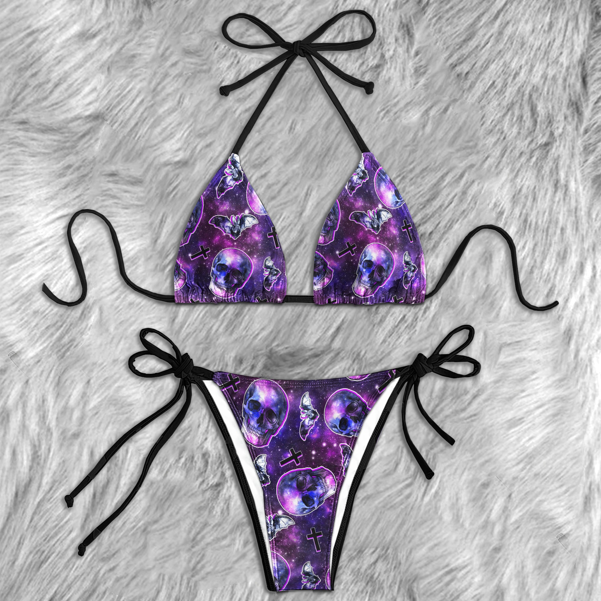 Galaxy Skull Art Micro Triangle Bikini Swimsuit - Wonder Skull