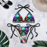 Dark Skull Color Micro Triangle Bikini Swimsuit - Wonder Skull