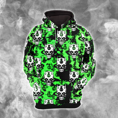 Dark Green Skull Devil Combo Hoodie and Leggings - Dark and edgy matching set with skull designs for a unique and stylish look