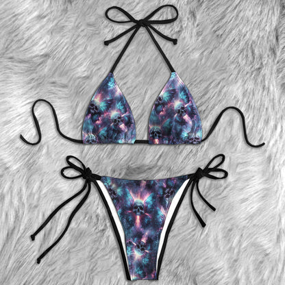 Wings Skull Afterlife Micro Triangle Bikini Swimsuit