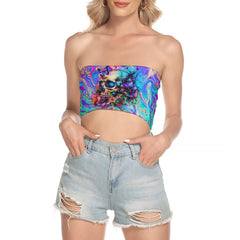 Image featuring a stylish set of women's tube top and high-waisted pants, perfect for summer outings and beachwear. The ensemble exudes a trendy and chic vibe, ideal for resort vacations, beach parties, and poolside lounging. The tube top offers a flattering silhouette, while the high-waisted pants provide comfort and style. This fashionable outfit set is a must-have for anyone looking to make a statement under the sun.