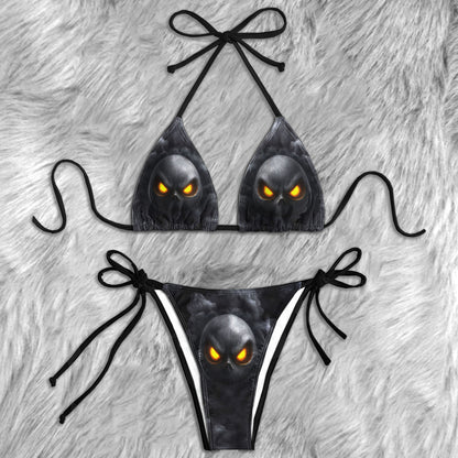 Infernal Smoke Skull Micro Triangle Bikini Swimsuit