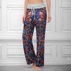 Baroque American Skull Women's High-waisted Wide Leg Pants