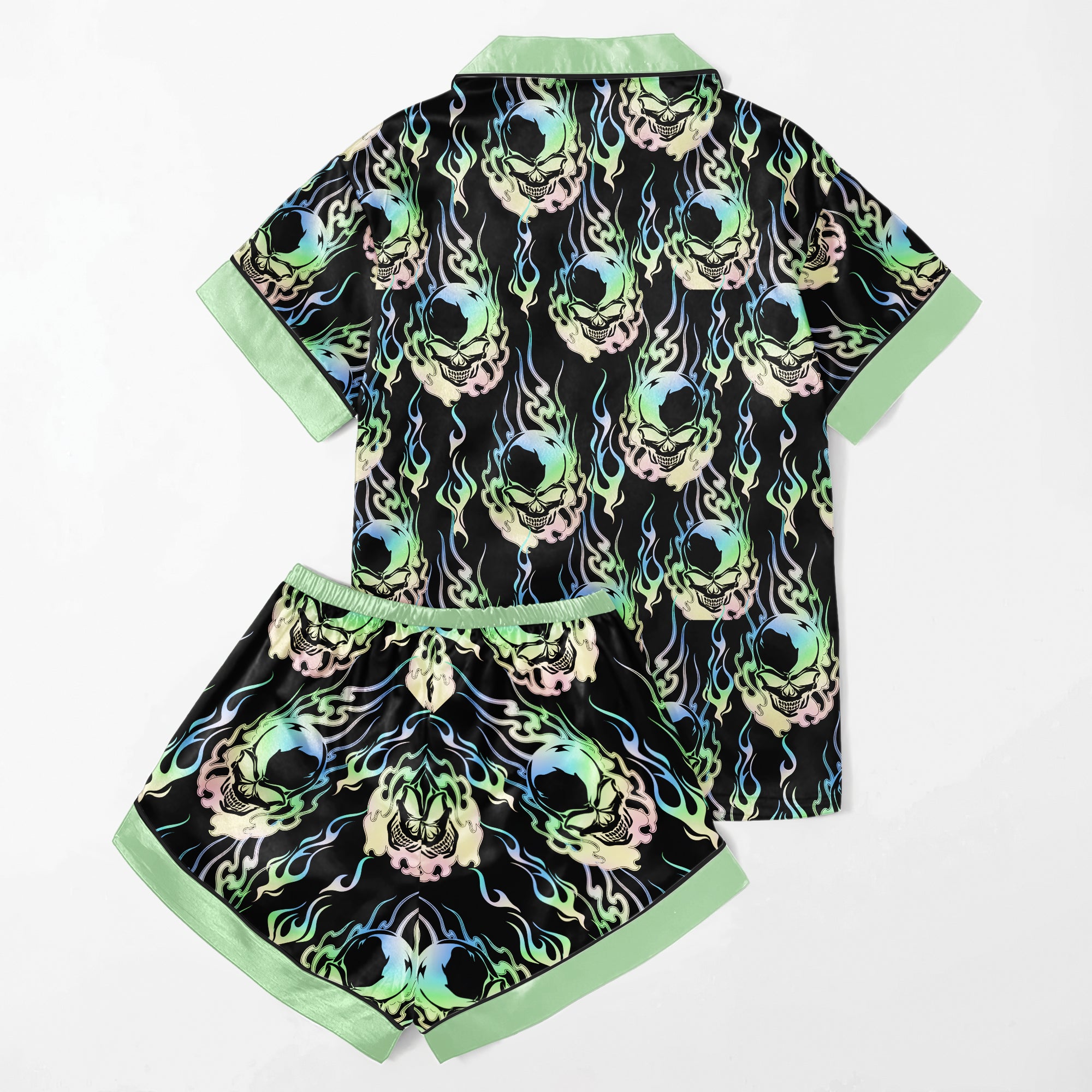 Chic and stylish women's pajama set with unique design prints and statement sleeves, Soft and luxurious fabrics make this pajama set perfect for bedtime or lounging at home.