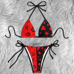Psychotic Smile Card Micro Triangle Bikini Swimsuit