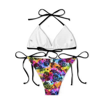 TieDye Pattern Skull Micro Triangle Bikini Swimsuit - Wonder Skull