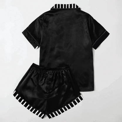 Shadow Skeleton Art Women's Pajama Sets Top Sleeve & Short Bottom