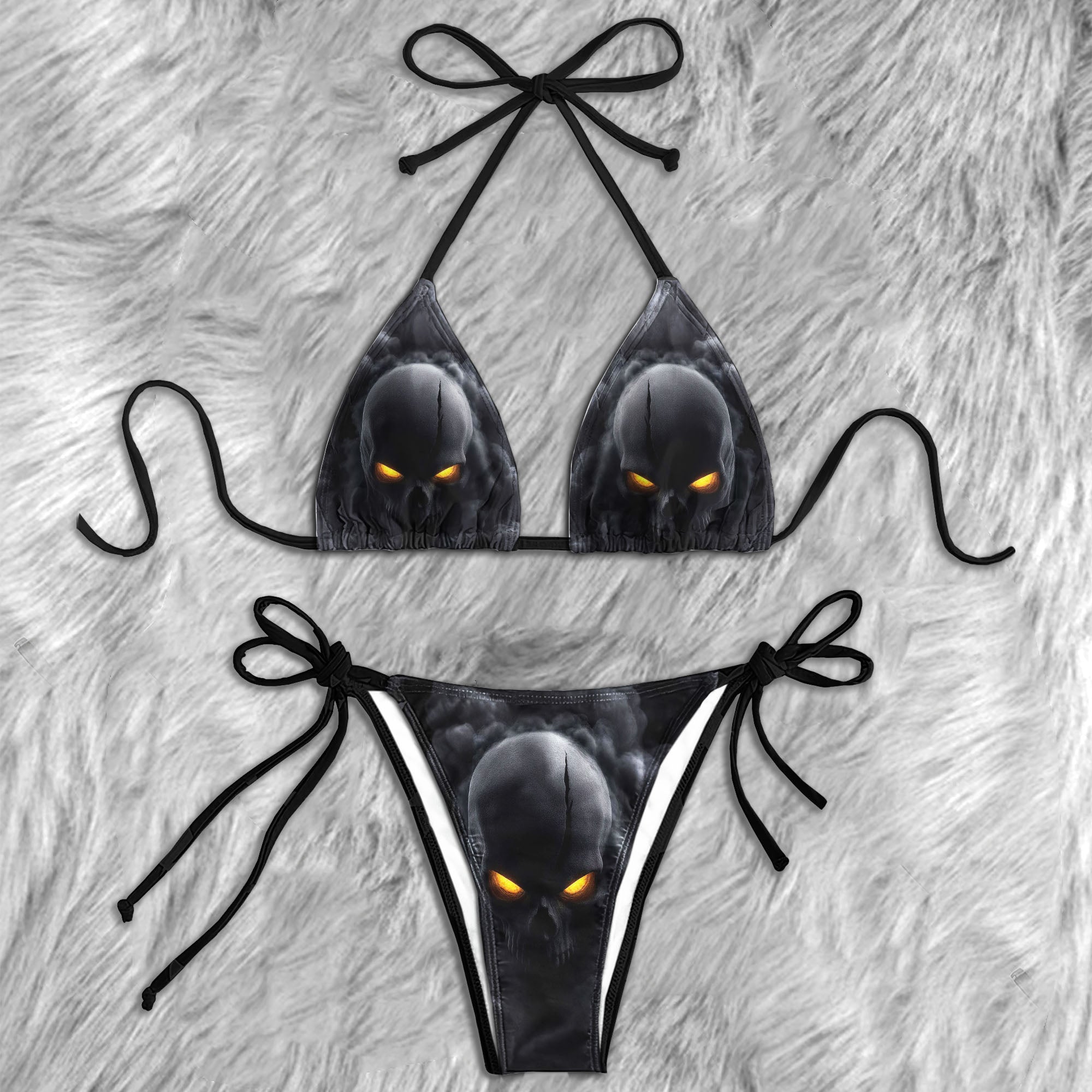 Fractured Soul Skull Micro Triangle Bikini Swimsuit