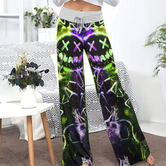 Green Purple Emo Art Women's High-waisted Wide Leg Pants